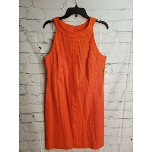 Modcloth Orange eyelet shift dress NWT